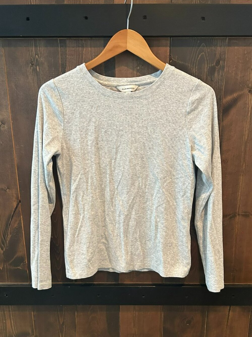 Club Monaco Classic Grey Long Sleeve Top Women's Size L